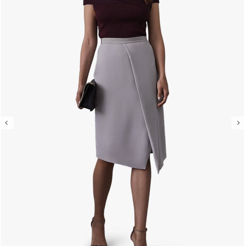 NWT Reiss Sidney satin warp skirt